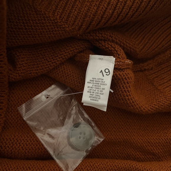 Bonobos Caramel Cafe Rust Orange All Cotton Cardigan - Picture 6 of 7